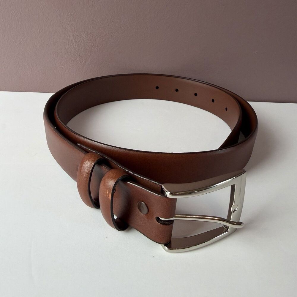 Torino Italian Croce Calf Leather Brown Belt Men’s 38 #55218